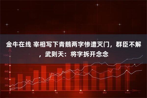 金牛在线 宰相写下青鵝两字惨遭灭门,群臣不解,武则天:将字拆开念念