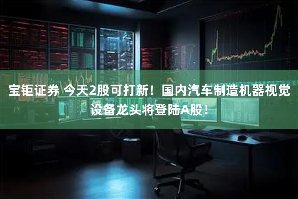 宝钜证券 今天2股可打新！国内汽车制造机器视觉设备龙头将登陆A股！