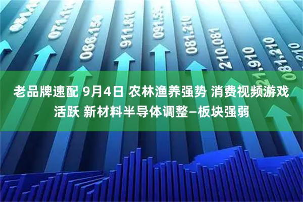 老品牌速配 9月4日 农林渔养强势 消费视频游戏活跃 新材料半导体调整—板块强弱